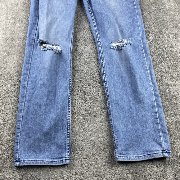 Levis 514 Slim Straight Jeans Mens 30x32 Blue Medium Wash Mid Rise Distressed - Picture 2 of 13